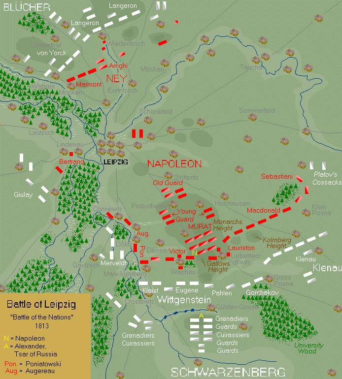 Battle of Leipzig - 1813, Map & Summary