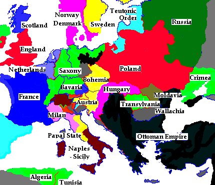 On map: Europe in 1550.
