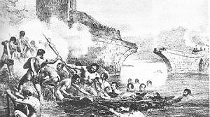 French infantry pursuing Wellington's army in 1812. 
By Motte