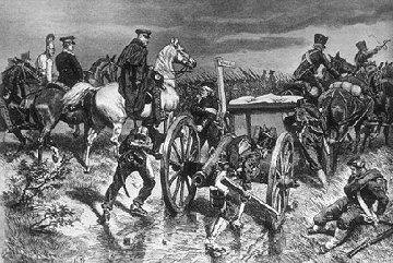 Blucher's Prussian army 
on the road to Waterloo.