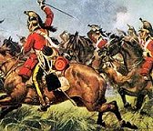 British dragoons charging.