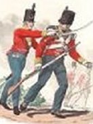 British officer and infantryman