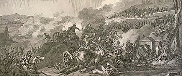 Murat's cavalrymen sabering 
the Austrian infantry at Dresden.
Picture by Naudet, France.