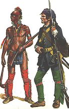 Shawnee Indian and 
a French soldier in America.
Picture by ?