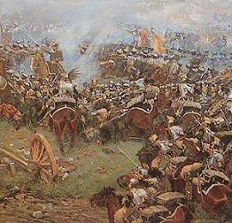 French cuirassiers attack
Nassauers at Waterloo.