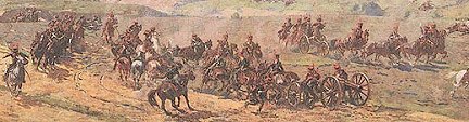 Guard horse battery at Borodino. 
Part of Panorama.