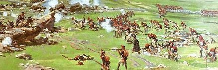French infantry in skirmish 
order at Somosierra.
Picture by W.Kossak.