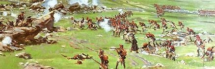 French infantry in skirmish 
order at Somosierra.
Picture by W.Kossak.