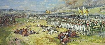 Russian Foot Guards repulsed French cuirassiers
at Borodino. Picture by Chagadayev.