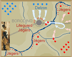 Map of attack on Borodino village.