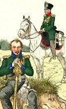 Volunteer-jagers 
attached to cuirassier 
regiments, picture by Knotel