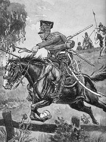 Red Lancer pursued by Cossacks