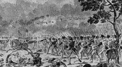 Prussian infantry at Plancenoit.
Picture by Duncker.