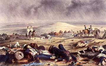 Killed and wounded soldiers
on the battlefield at Borodino.