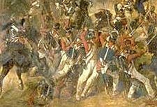 British infantrymen 
being cut down by 
French cuirassiers