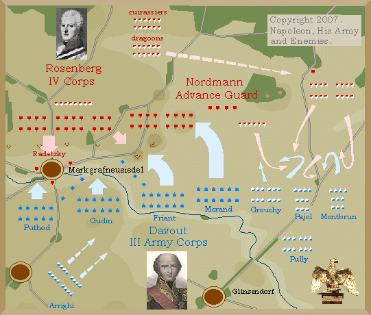 Map: Davout's corps at Wagram 1809.