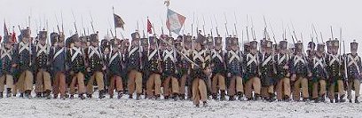French infantry. 
Reenactment of napoleonic 
battle in 2005