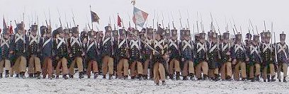 French infantry. 
Reenactment of napoleonic 
battle in 2005