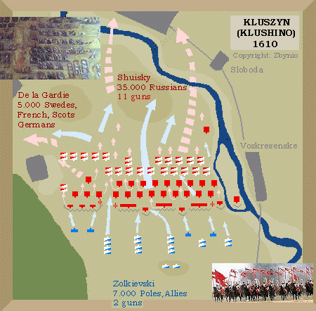 Map of the battle of Kluszyn (Klushino), 1610