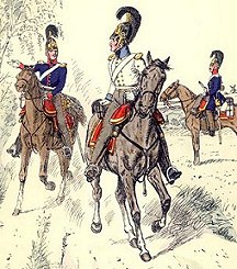 Prussian cuirassiers in 1813.
Picture by Knotel.
