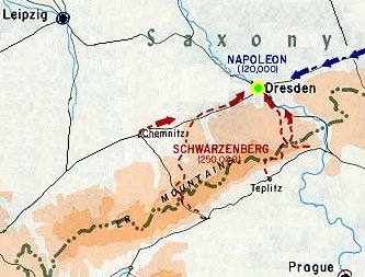 Map: Dresden Campaign 1813.