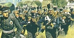 Prussian infantry in combat.