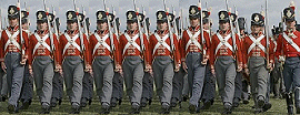 Reenactors, British infantry.