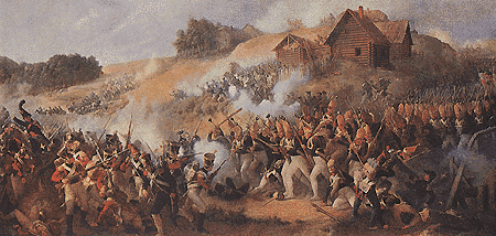 Pavlovsk Grenadiers routing
Swiss infantry in Kliastitzi
in 1812.