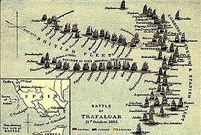 Map of Battle of Trafalgar.