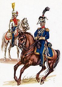 Trumpeter and officer
of 2nd Uhlans
in 1810.