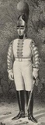 Trumpeter of His Majesty Cuirassiers
in 1803-1808. Picture by Viskovatov.