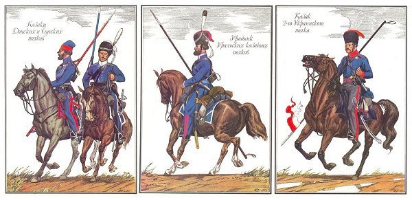 Uniforms of Cossacks
of the Napoleonic Wars.