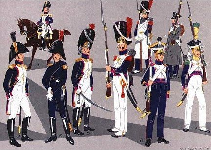 Uniforms of infantry 
of Grand Duchy of Warsaw.
Picture by K. Linder.