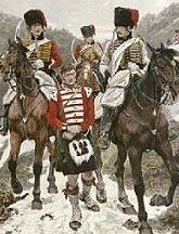 French cavalry with captured 
British infantryman.
Picture by Woodville.