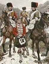 French cavalry with captured 
British infantryman.
Picture by Woodville.