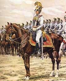 Austrian officer of cuirassiers in parade uniform.