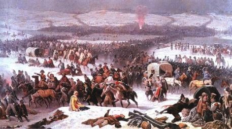Crossing of Beresina River, in Russia