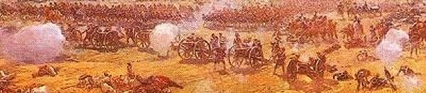 French artillery at Borodino, 
picture by Roubaud
