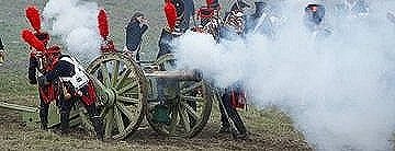 French cannon and gunners
at Borodino, picture by Korfilm