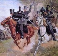 Charge of Prussian hussars, 
by Knotel